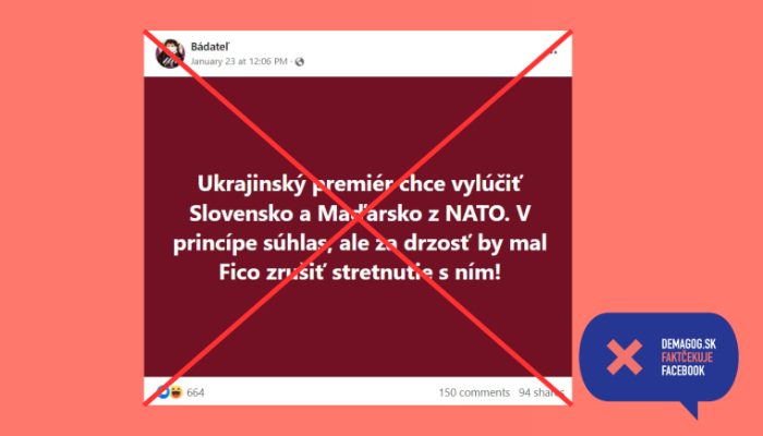 Ukrajinský premiér ocenil pomoc Slovenska, jeho vylúčenie z NATO nepožadoval